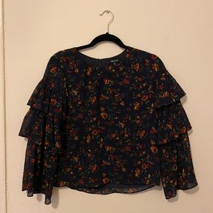Madewell Floral Tiered Sleeve Blouse